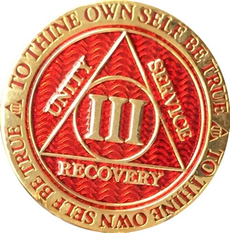 Red Aa Medallions Tagged 19 Year Recoverychip