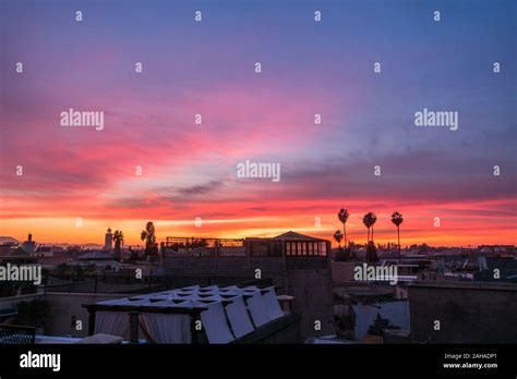 Marrakech city skyline in Medina area, Marrakesh-Safi region, Morocco ...