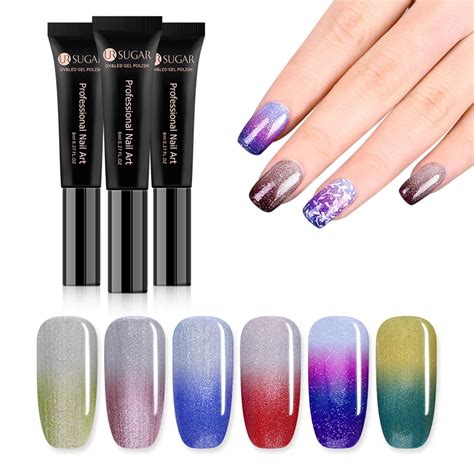 Ur Sugar Ml Thermal Glitter Uv Gel Polish Changing Color Varnish Soak