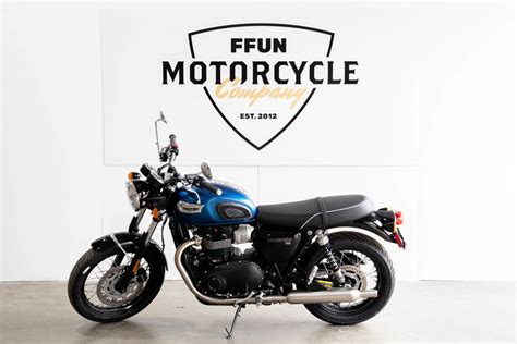 2023 Triumph Bonneville T100 Chrome Edition Cobalt Blue FFUN Motorcycle