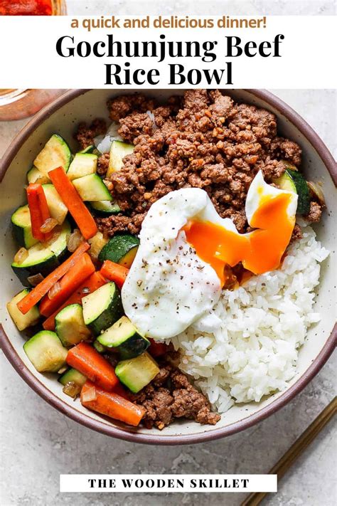 Gochujang Ground Beef Rice Bowl The Wooden Skillet