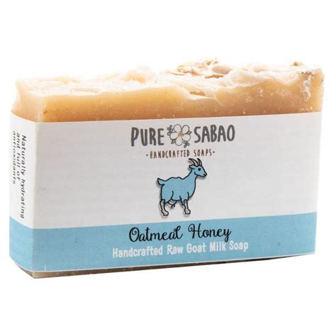 Pure Sabao Raw Bath Bar Oatmeal Honey Goat Milk Soap Handmade