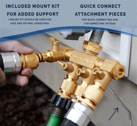 Brass 4 Way Garden Hose Splitter With Optional Quick Connects Morvat