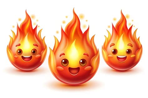 A D Render Of A Set Of Fire Flame Icons There Are Multiple Flames With Red Hot Sparks Premium