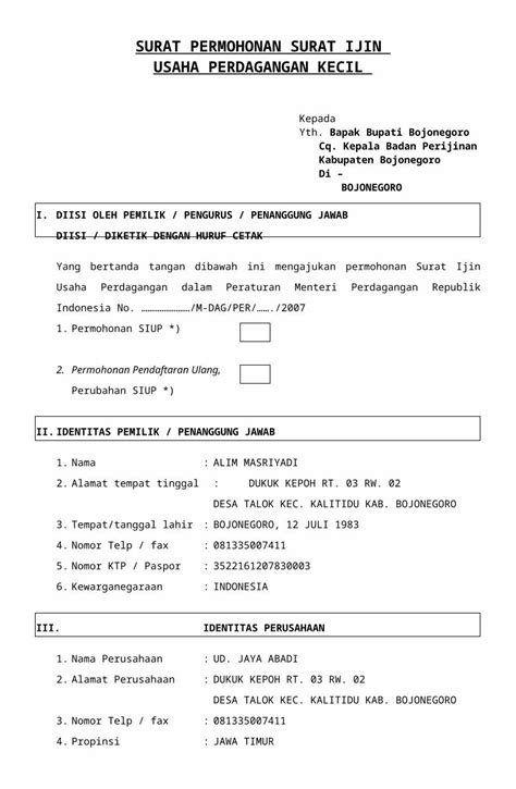 Doc Surat Permohonan Surat Ijin Dokumen Tips