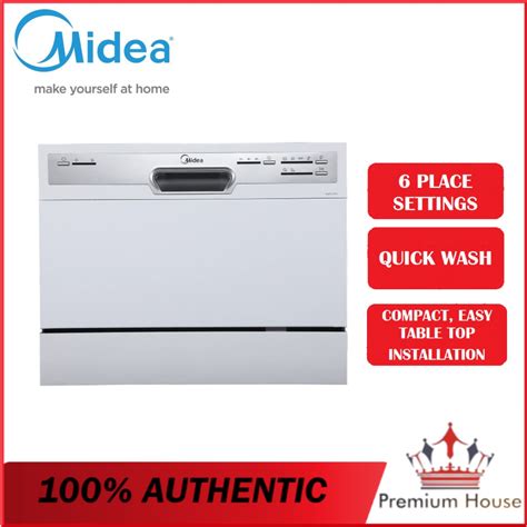 Midea WQP6 3607 Tabletop Dishwasher With 6 Place Settings With 30 Min