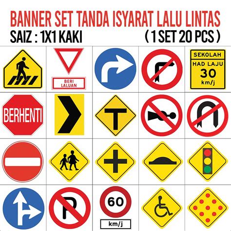 Poster Set Papan Tanda Isyarat Jalan Road Sign Board Shopee Malaysia