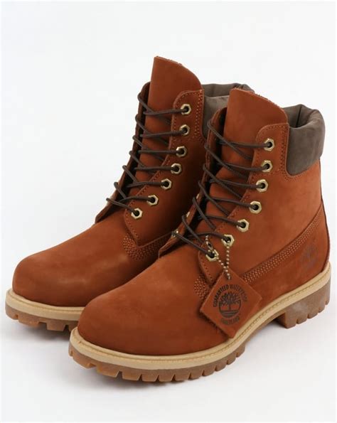 Timberland 6 Inch Premium Boots Dark Tan Mens Leather Nubuck