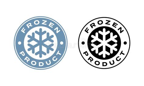 Logotipo O Placa De Producto Congelado Con Copo De Nieve Y Conjunto De