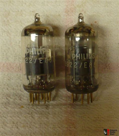 Vintage Pair Of Philips Amperex E Cc Gold Pin Preamplifier