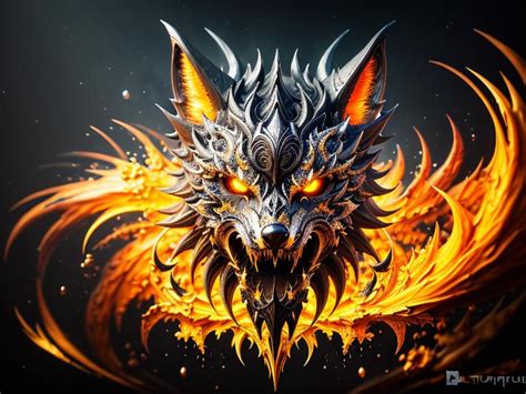 Splash Art A Evil Werwolf Head Full Body Front Openart