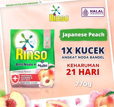 Rinso Molto Detergent Bubuk Deterjen Anti Noda Japanese Peach G