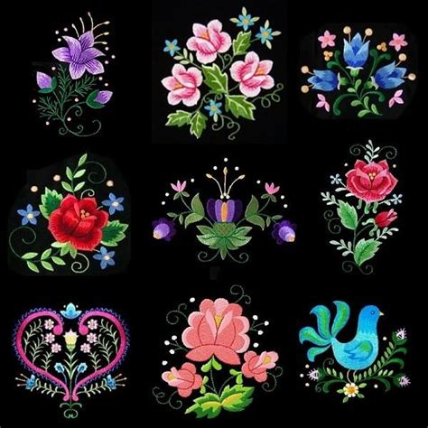 Folk Art Embroidery Patterns Custom Embroidery