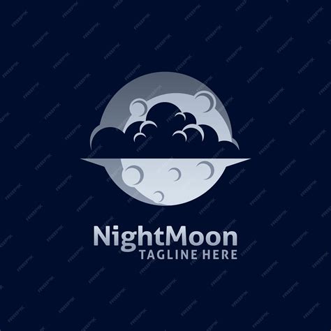 Premium Vector Full Moon Logo Design With Cloud