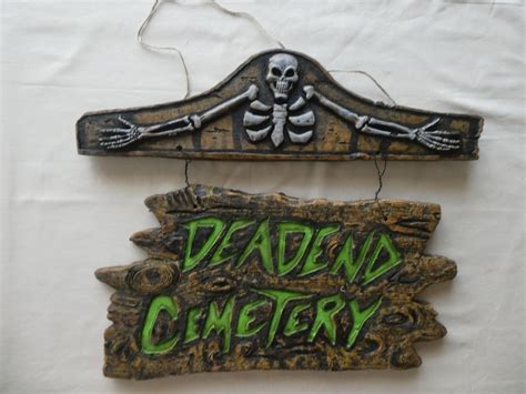 Vintage Dead End Cemetery Hanging Sign Etsy