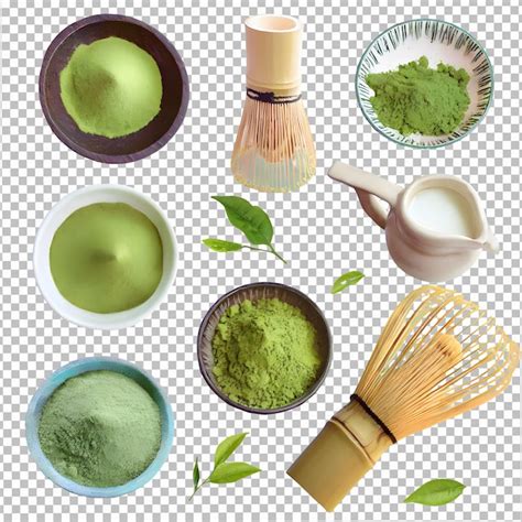 Premium PSD Green Matcha Powder Isolated On Transparent Background