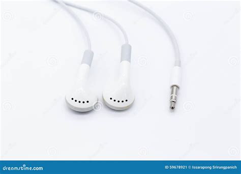 White Earbuds Stock Image Image Of Black Closeup Culture 59678921