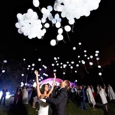 Led Ballons Lumineux Blanc Id Al Pour Anniversaire F Te Soir E Marriage