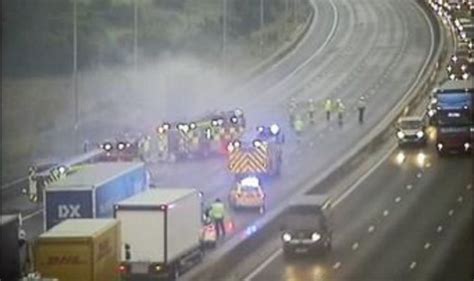 M25 Traffic Severe Delays After Truck Fire Causes Closure Of M25 In