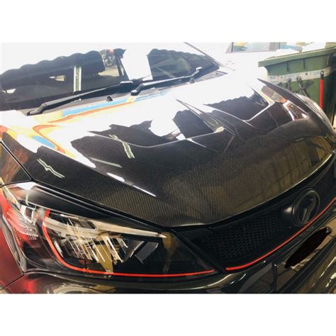 Perodua Myvi 2018 2019 2020 Mugen Front Carbon Bonnet Hood Bonet Fiber