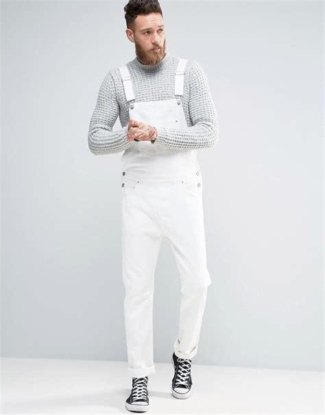 Asos Denim Overalls In White 67 Asos Lookastic