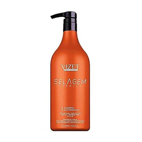 Shampoo Anti Resíduos Selagem Térmica Vizet 1000ml Vizet Profissional