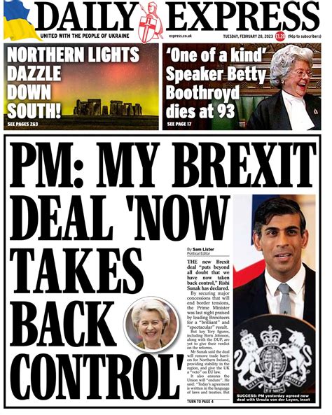 Daily Express Front Page Th Of February Tomorrow S Papers Today