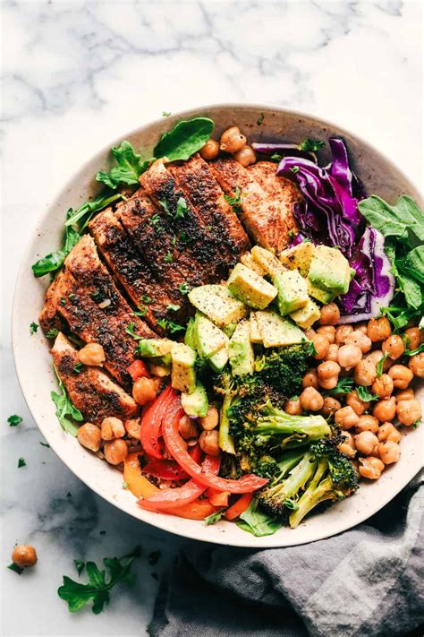 Blackened Chicken Avocado Power Bowls - GetSlimThin