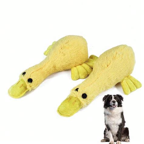 Pet Squeaky Toy Dog & Duck Shaped Plush Toy With Fun Sound For Grinding ...