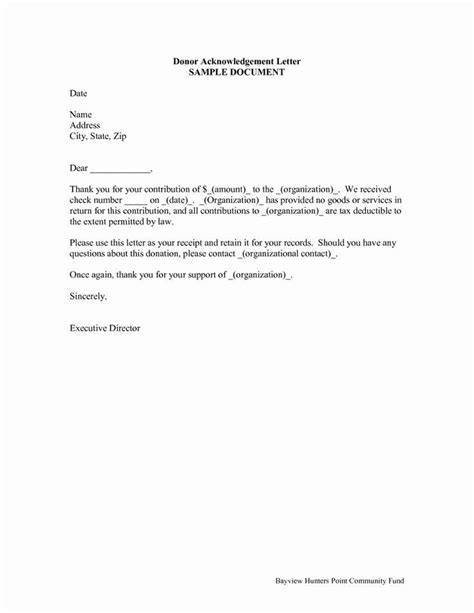 In Kind Donation Acknowledgement Letter Template Donation Letter