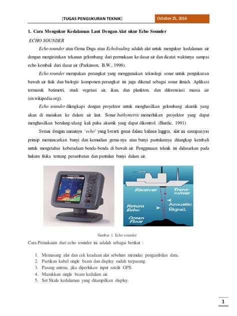 Cara Mengukur Kedalaman Laut Dengan Alat Ukur Echo Sounder Pdf