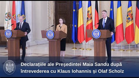 Declarațiile ale Președintei Maia Sandu după întrevederea cu Klaus