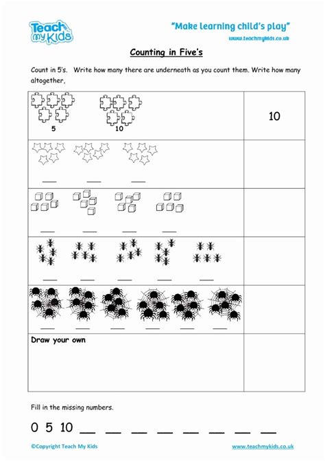 50 Count By 5s Worksheet