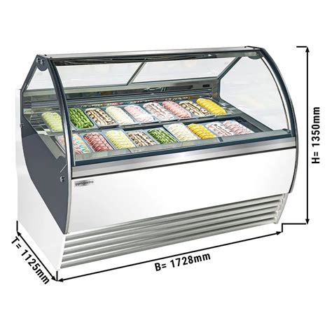 Freestanding Ice Cream Dipping Cabinet Counter Serving Gelato Showcase