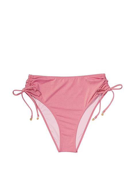 Buy Ruched High Waist Cheeky Bikini Bottom Order Undefined Online