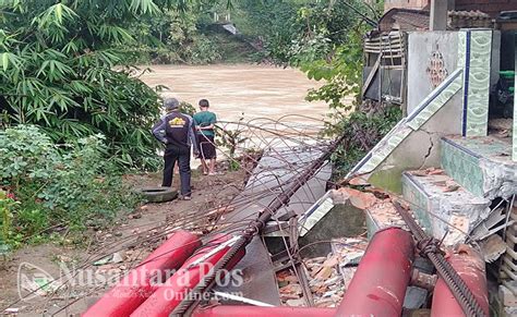 Dihantam Banjir Jembatan Gantung Desa Keban Agung Muara Enim Putus 1