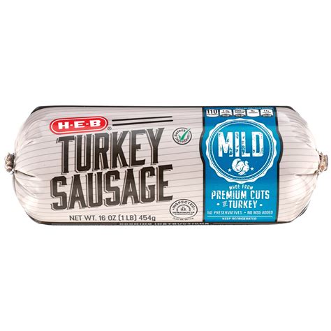 H E B Premium Turkey Breakfast Sausage Mild Shop Sausage At H E B