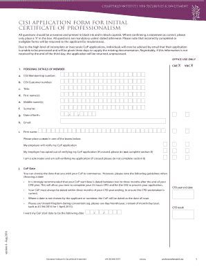 Fillable Online CISI Certificate Of Professionalism Fax Email Print