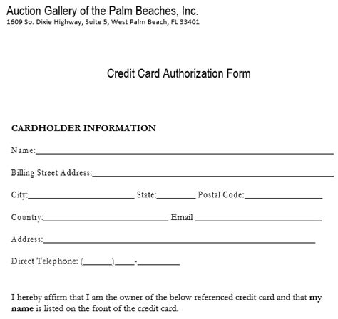 Free Credit Card Authorization Form Templates Word Excel TMP