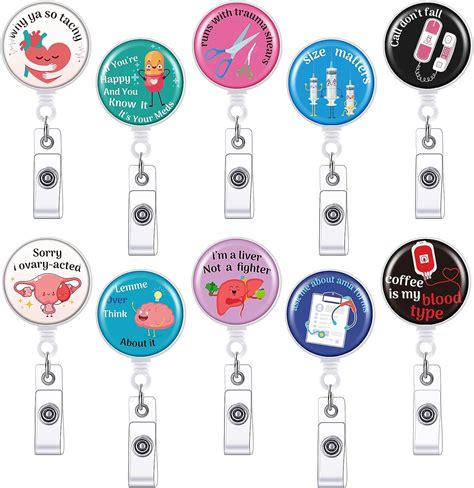 Amazon 10 Pack Funny Nurse Badge Reels Retractable Nursing ID