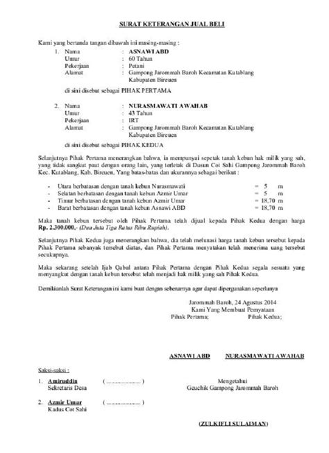 Surat Jual Beli Tanah Bermaterai Homecare24