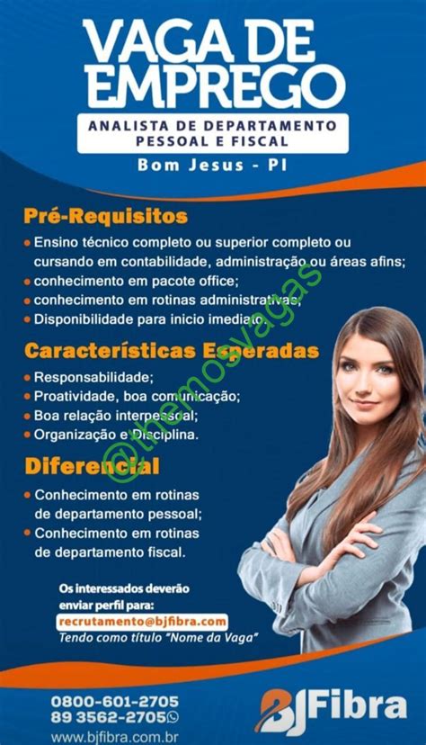 Analista De Departamento Pessoal Bom Jesus PI 01 Vaga S Themos