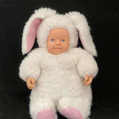 Vintage Anne Geddes Baby White Bunny Rabbit Plush Doll S B