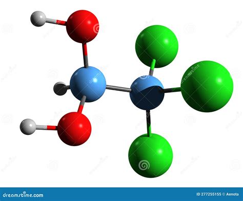 3D Image of Chloral Hydrate Skeletal Formula Stock Illustration - Illustration of anesthesia ...