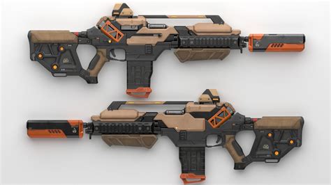 Sci Fi Assault Rifle Game Ready Low Poly Model Turbosquid 1867388