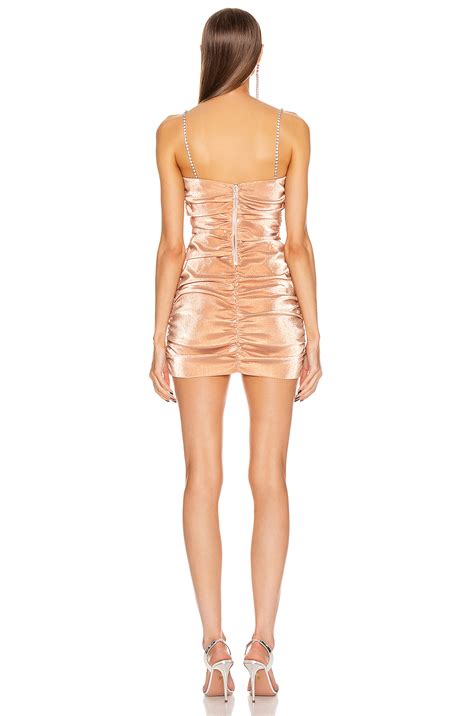 AREA Shirred Mini Dress In Nude FWRD