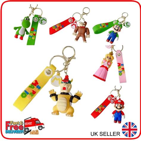 Super Mario Brothers Keychain Keyring Princess Peach Pendant Charming