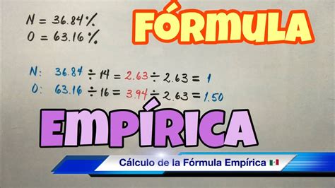 Fórmula EMPÍRICA de un COMPUESTO paso a paso YouTube