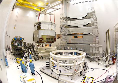 Esa Jules Verne S Propulsion Module Is Lifted Into Position Ahead Of Mating With The