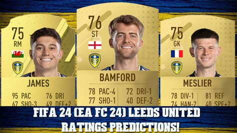 FIFA 24 EA FC 24 LEEDS UNITED RATINGS PREDICTIONS FT BAMFORD JAMES